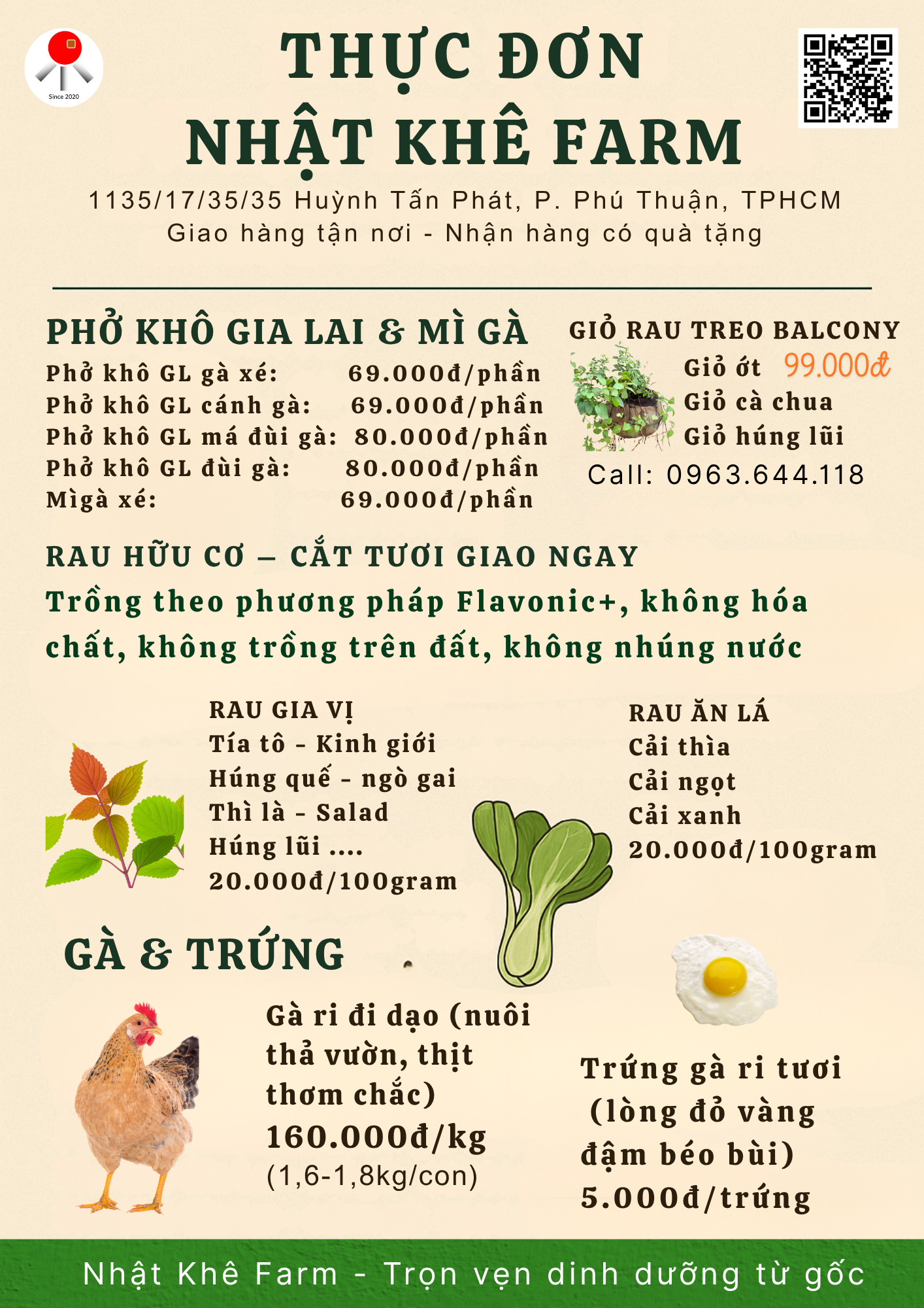 THỰC ĐƠN NHẬT KHÊ FARM 